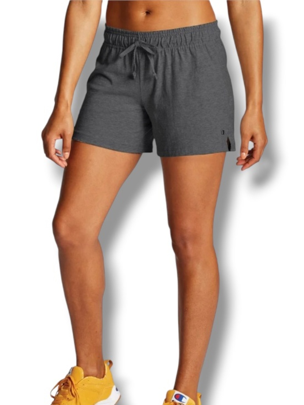 Champion Women's Gray Knit Lounge Athletic Jersey Comfortable Drawstring Shorts